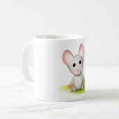 Kleine grijze muis koffiemok (Voorkant links)