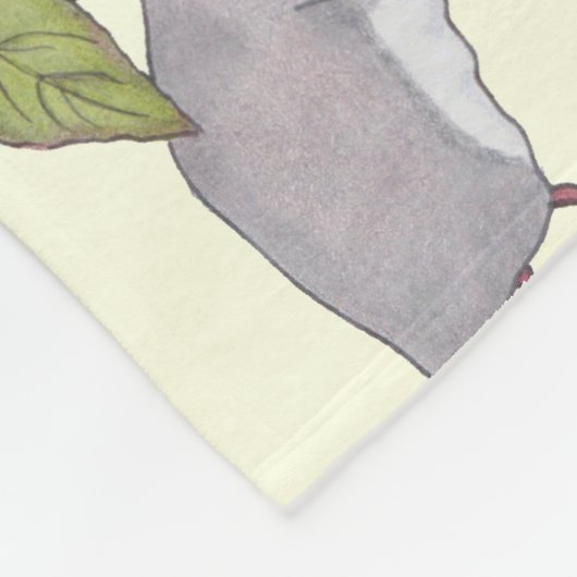 Kleine grijze muis met grote roze roze roze roze r fleece deken (Hoek)