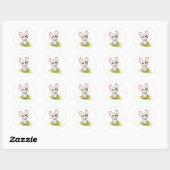 Kleine grijze muis ronde sticker (Vel)