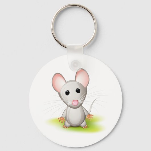Kleine grijze muis sleutelhanger (Voorkant)