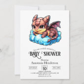 Kleine grillige digitale draak Baby shower Kaart (Voorkant)