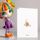 Kleine grillige elf met vlinders en vogels kaart