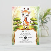 Kleine grillige Giraffe Verjaardag Kaart (Staand voorkant)