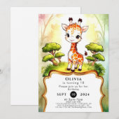 Kleine grillige Giraffe Verjaardag Kaart (Voorkant / Achterkant)