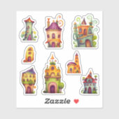 Kleine grillige huizen scrapbooking sticker (Vel)