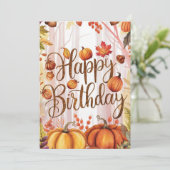 Kleine grillige seizoen Herfst Herfst Happy Birthd Kaart (Staand voorkant)
