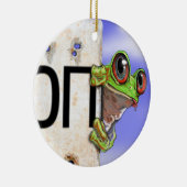 Kleine groene boomkikker keramisch ornament (Rechts)