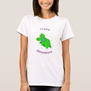 kleine groene dinosaurus ( ik hou van dinosaurusse t-shirt