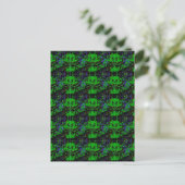 Kleine groene duivel briefkaart (Staand voorkant)