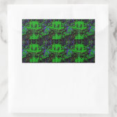 Kleine groene duivel rechthoekige sticker (Tas)