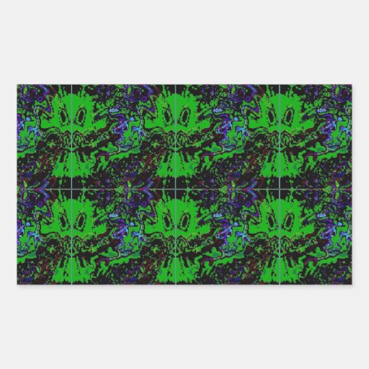 Kleine groene duivel rechthoekige sticker (Voorkant)