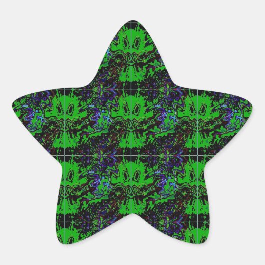 Kleine groene duivel ster sticker (Voorkant)