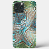 Kleine groene en blauwe bloem op pixeldrizzle text Case-Mate iPhone case (Achterkant)