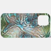 Kleine groene en blauwe bloem op pixeldrizzle text Case-Mate iPhone case (Achterkant (horizontaal))