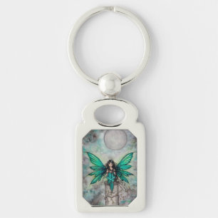 Kleine groene fee-elfen fantasykunst sleutelhanger