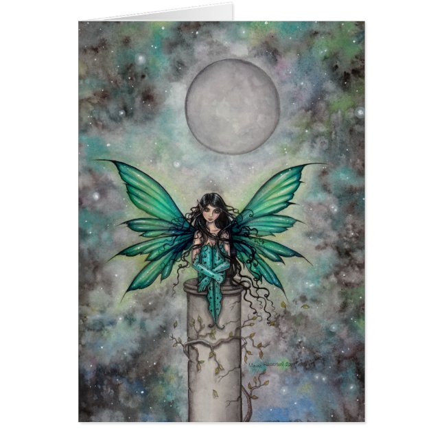 Kleine Groene Fee Gotische Fee Fantasie Kunst (Voorkant)