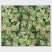 Kleine groene flora cadeaupapier (Vlak)