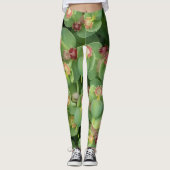 Kleine groene flora leggings (Voorkant)