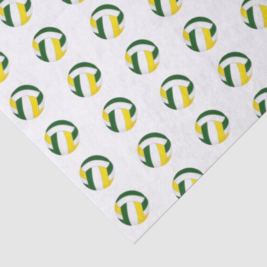 kleine groene gouden volleybalpatroon tissuepapier (Detail)