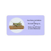 Kleine Groene Grasshopper Cartoon Etiket (Voorkant)