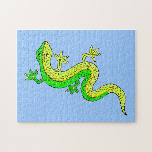 kleine groene hagedis legpuzzel (Horizontaal)