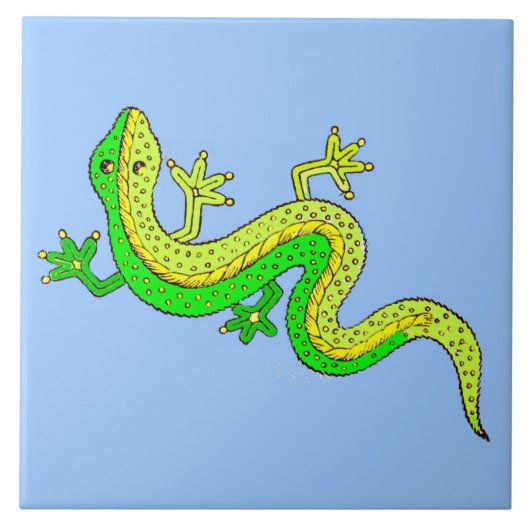 kleine groene hagedis tegeltje (Voorkant)