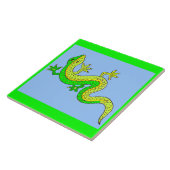 kleine groene hagedis tegeltje (Zijkant)