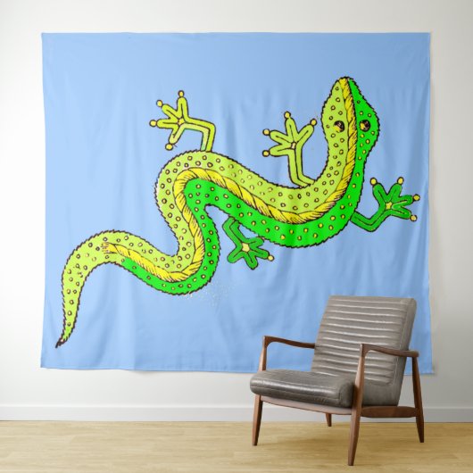 kleine groene hagedis wandkleed (In Situ (horizontaal))
