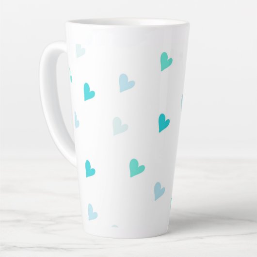 Kleine groene harten Grote Latte Mok (Linkerhoek)