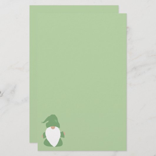 Kleine groene kabouter briefpapier (Voorkant / Achterkant)