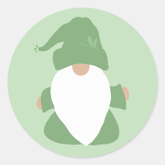 Kleine groene kabouter ronde sticker (Voorkant)