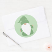 Kleine groene kabouter ronde sticker (Envelop)