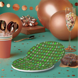 Kleine groene kerstbomen papieren bordje