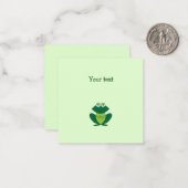 Kleine groene kikker Hartelijk dank Notitiekaartje (Voorkant / Achterkant in situ)