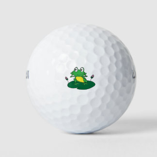 Kleine groene kikker illustratie golfballen