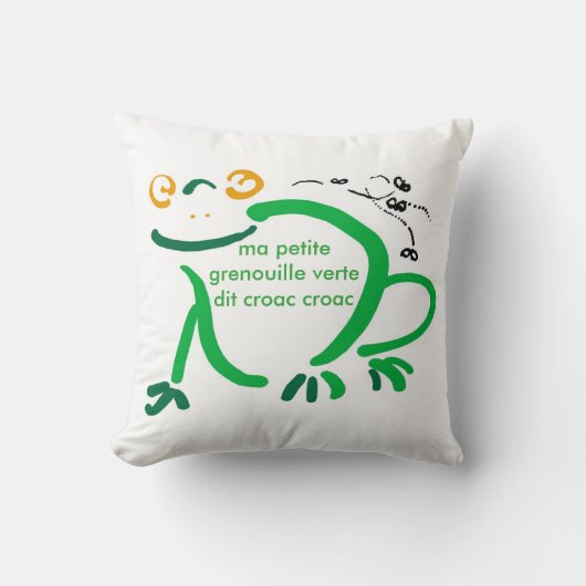 kleine groene kikker kussen (Voorkant)