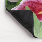 Kleine groene kikker op Stargazer Lily Muismat (Hoek)