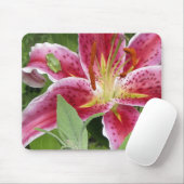 Kleine groene kikker op Stargazer Lily Muismat (Met muis)