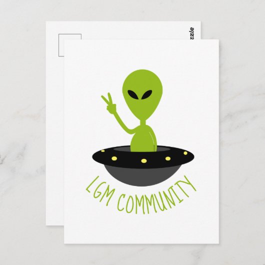 Kleine groene Mannen, LGM Community Extraterrestri Briefkaart (Voorkant / Achterkant)