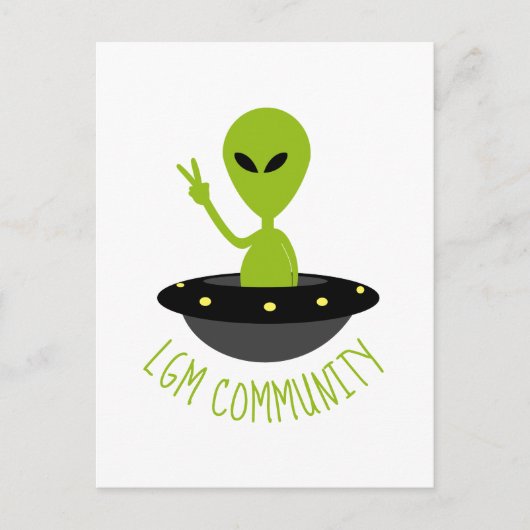 Kleine groene Mannen, LGM Community Extraterrestri Briefkaart (Voorkant)