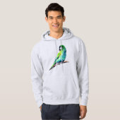 Kleine groene papegaai hoodie (Voorkant volledig)