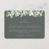 Kleine Groene Snowberry+Eucalyptus Bruiloft Detail Informatiekaartje (Voorkant)