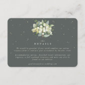 Kleine Groene Snowberry+Eucalyptus Bruiloft Detail Informatiekaartje (Voorkant)