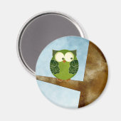 Kleine groene uil magneet (Voorkant / Achterkant)
