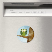Kleine groene uil magneet (Insitu (Vaatwasser))