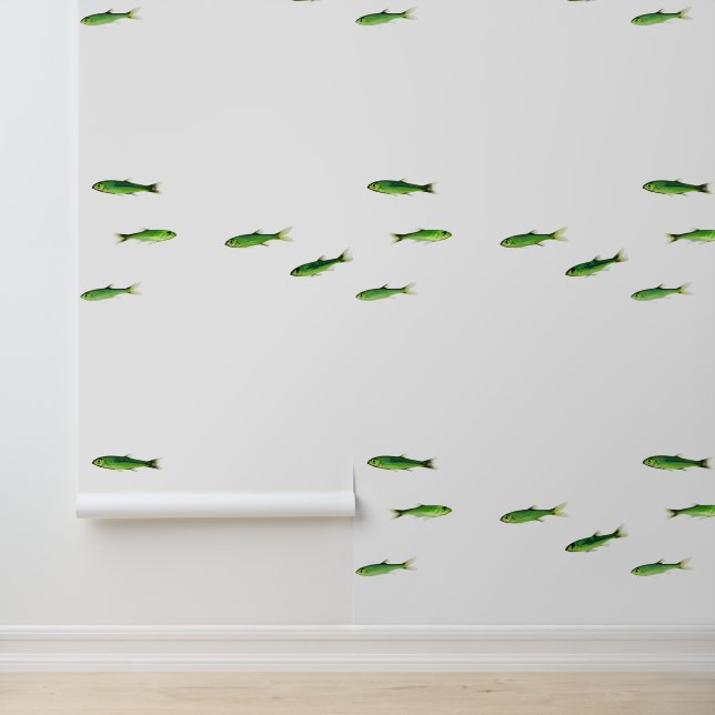 Kleine groene vis nautisch behang (Applicatie)