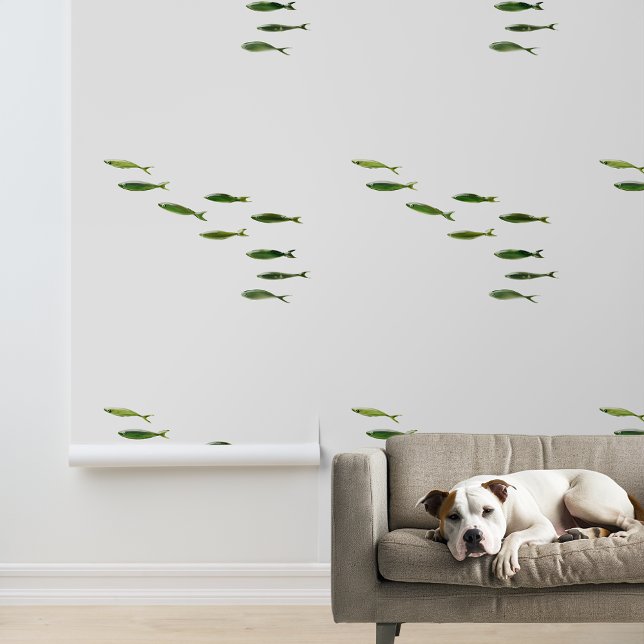 Kleine groene visscholen nautisch behang (Creator heeft geüpload)