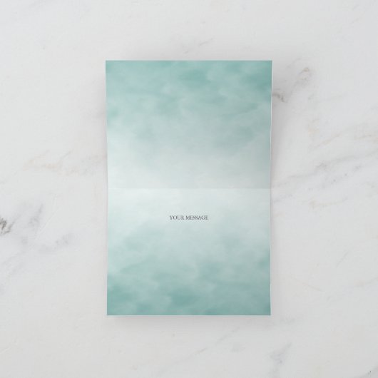 Kleine Groene Vogel Bloemen Dankjewel Kaart (Binnen)