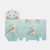Kleine Groene Vogel Bloemen Favoriete Doos Bedankdoosjes (Uitgevouwen)