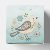 Kleine Groene Vogel Bloemen Favoriete Doos Bedankdoosjes (Bovenkant)
